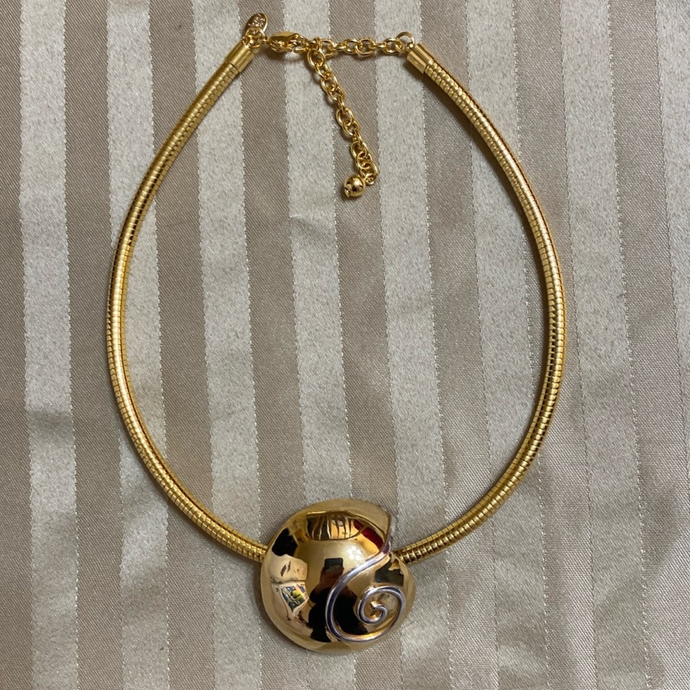 Joan Rivers Omega with Ammonite Pin/pendant